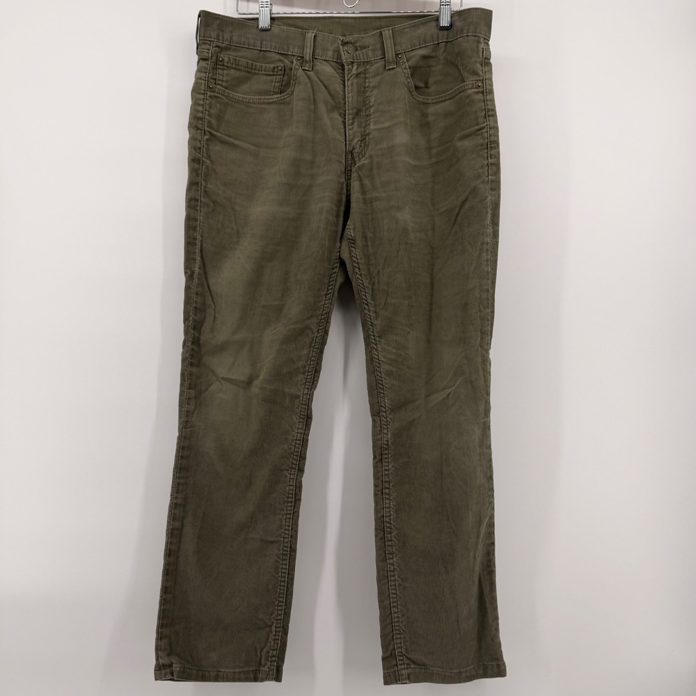 Levis 511 Slim Fit Corduroy Pants Mens 34x32 (29) Olive Green Cords 04511-1259